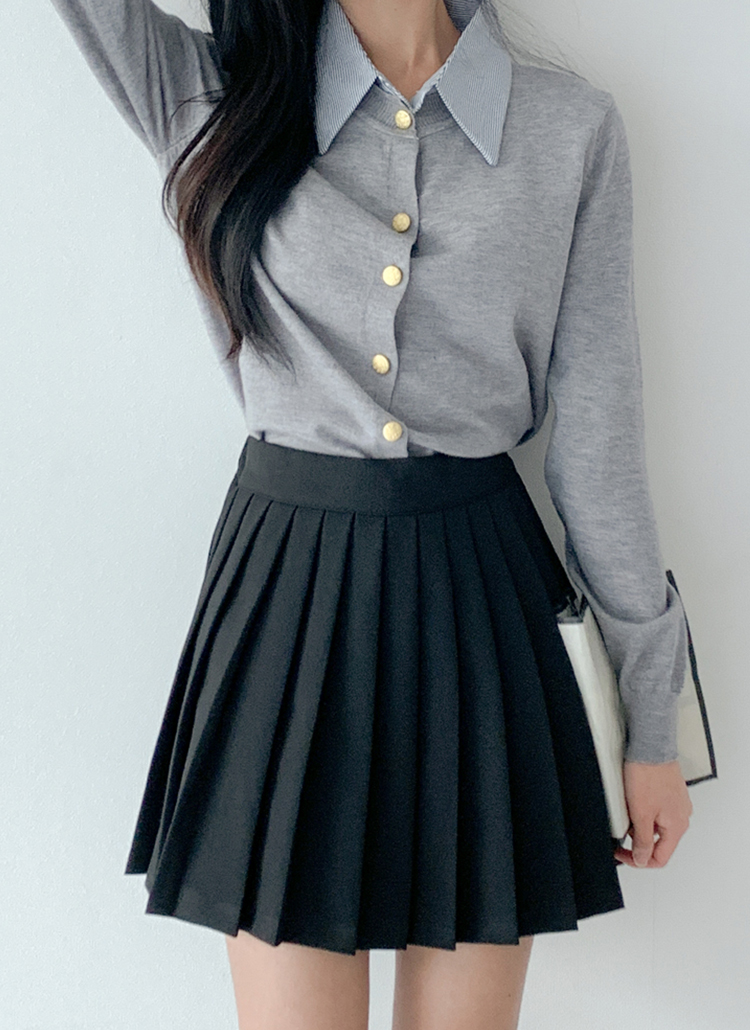 28600円　新品未使用　archivio グレー サイドストライプ スカート レイヤード風サイドプリーツスカート（スカート）｜STRASBURGO