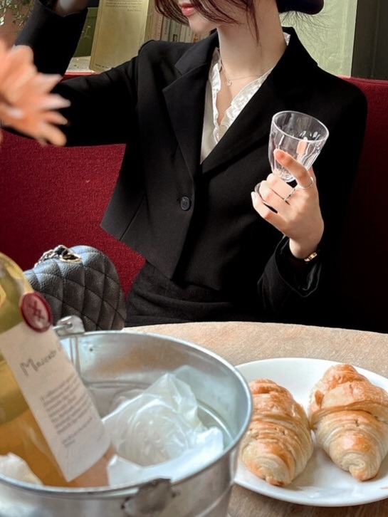 ワンボタンダーツクロップドジャケット | 詳細画像2