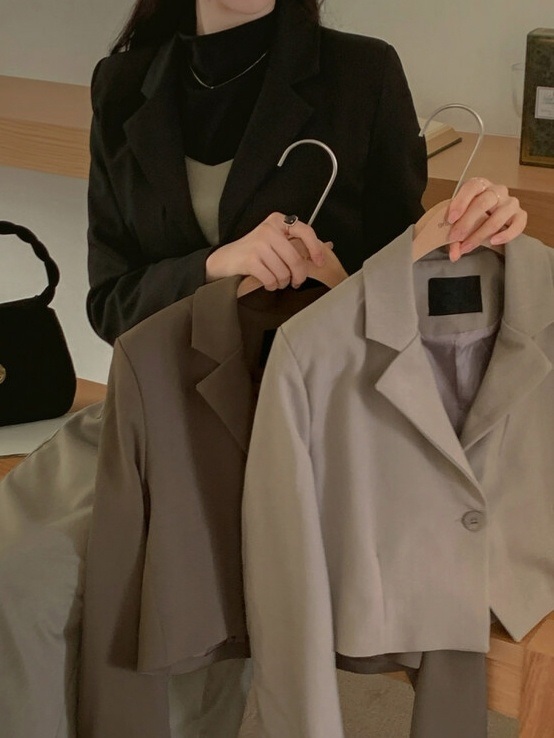 ワンボタンダーツクロップドジャケット | 詳細画像7