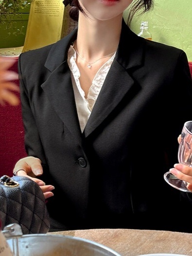 ワンボタンダーツクロップドジャケット | 詳細画像9