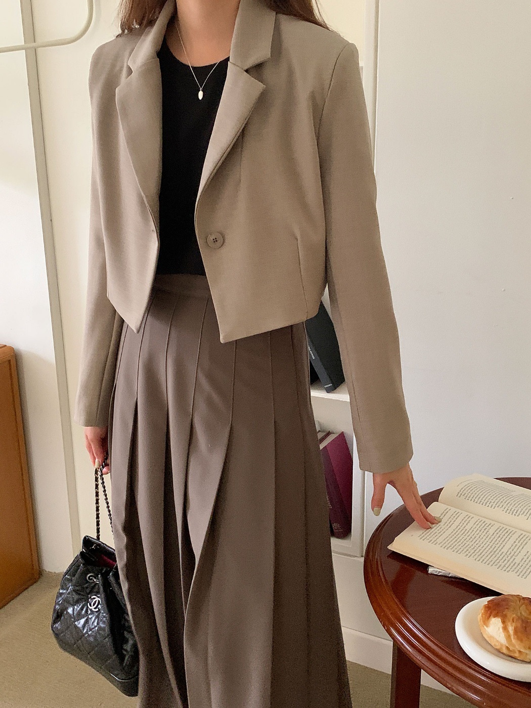 ワンボタンダーツクロップドジャケット | 詳細画像11