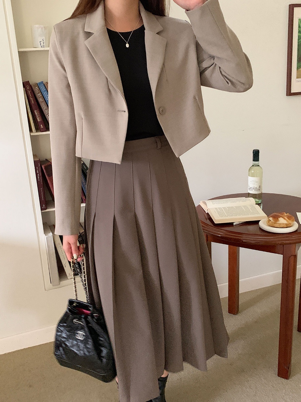 ワンボタンダーツクロップドジャケット | 詳細画像12