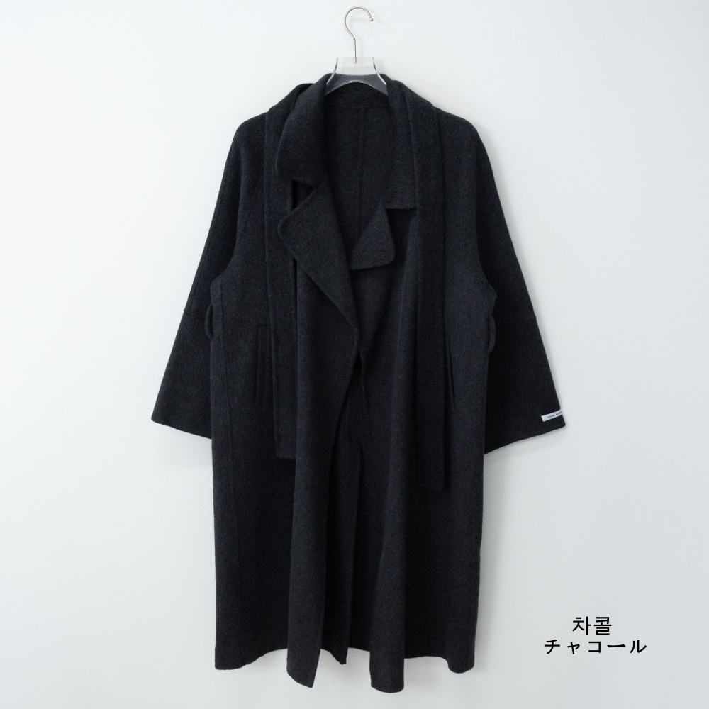 ストラップ付ウールオープンロングコート | 詳細画像24