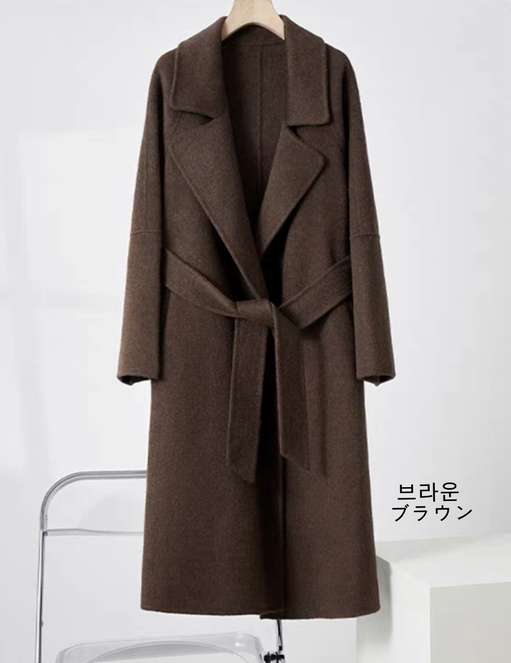 ストラップ付ウールオープンロングコート | 詳細画像27