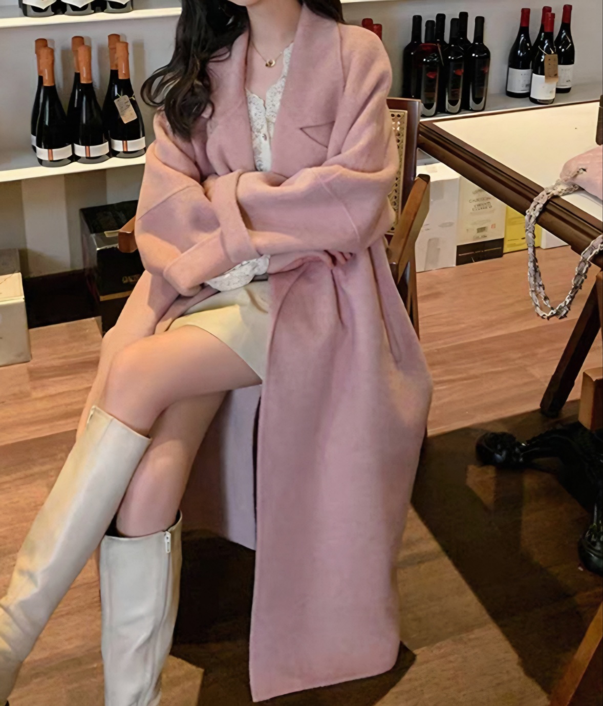 ストラップ付ウールオープンロングコート | 詳細画像21