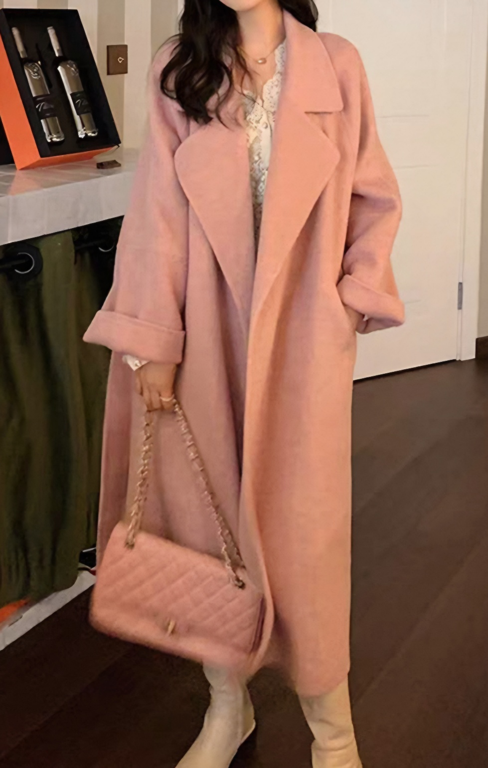 ストラップ付ウールオープンロングコート | 詳細画像23