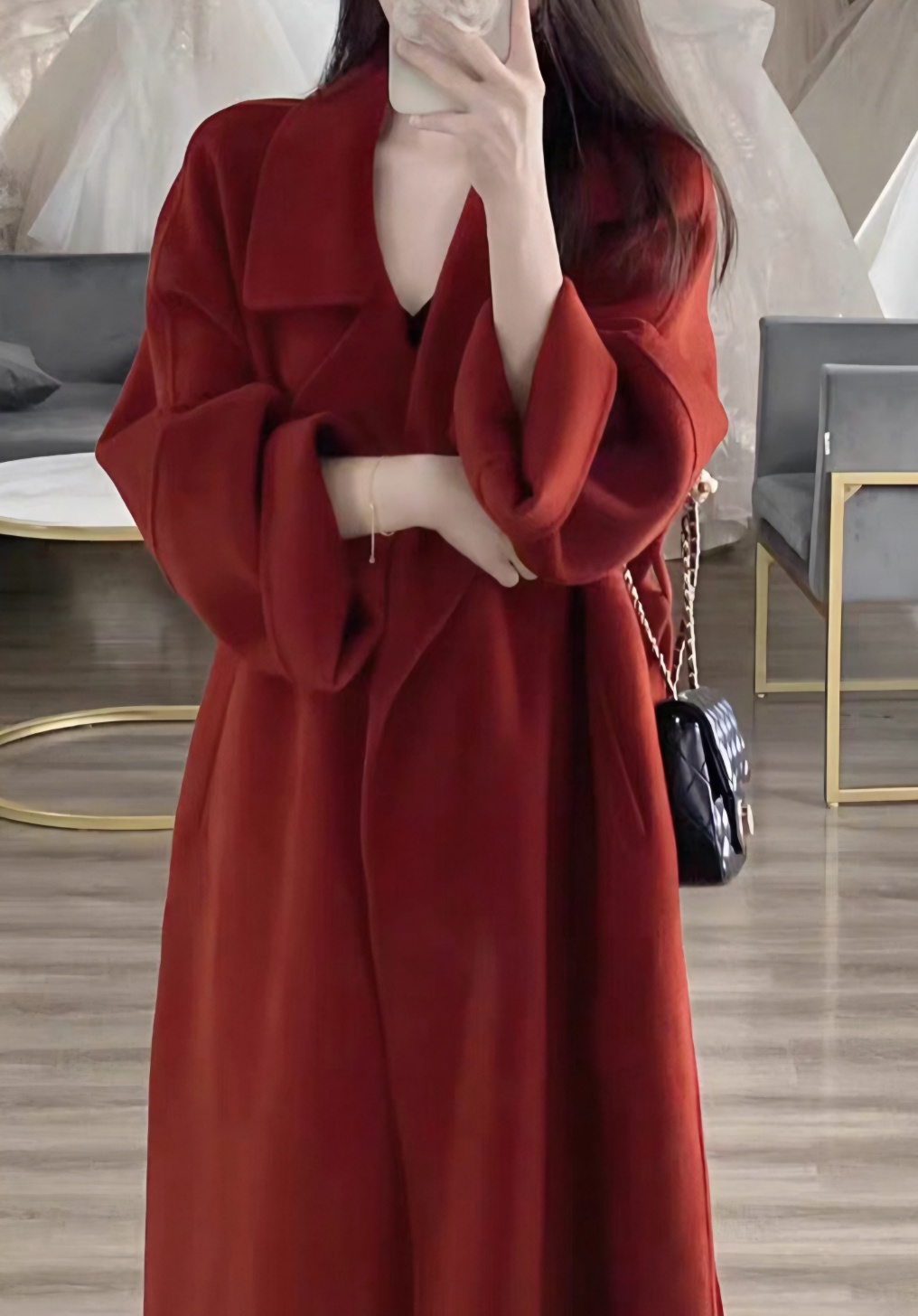 ストラップ付ウールオープンロングコート | 詳細画像24