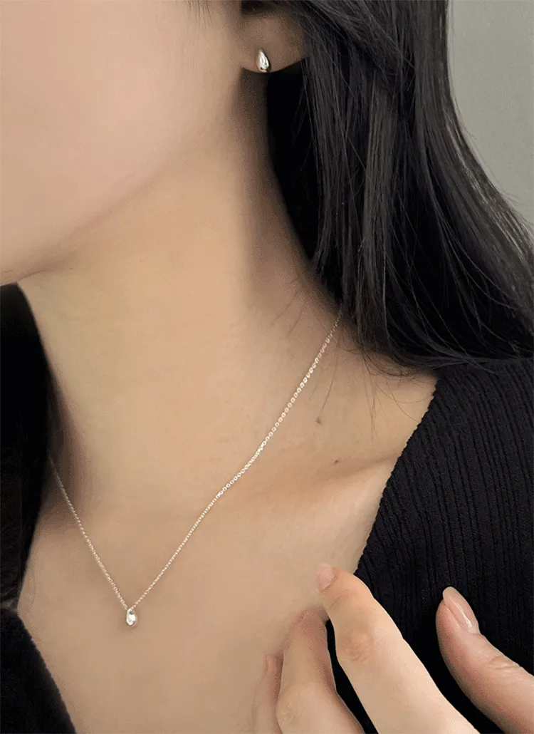 シルバードロップモチーフピアス&ネックレスSET | blingmoon | 詳細画像1