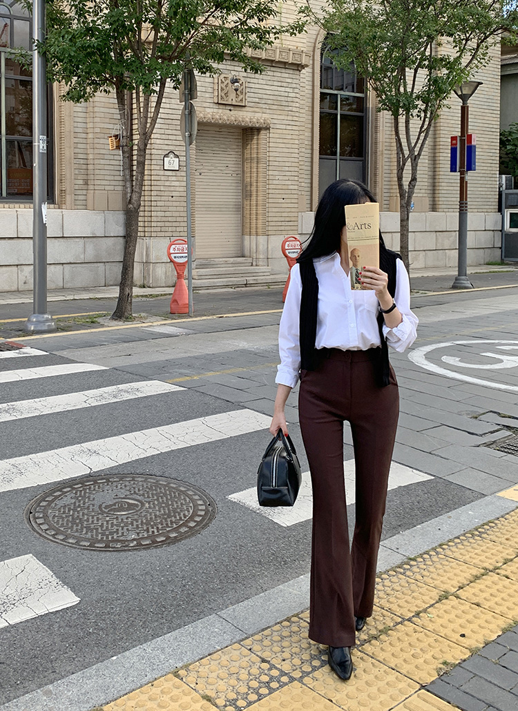 3TYPEワンボタンフレアスラックス | レディースファッション通販 - DHOLIC