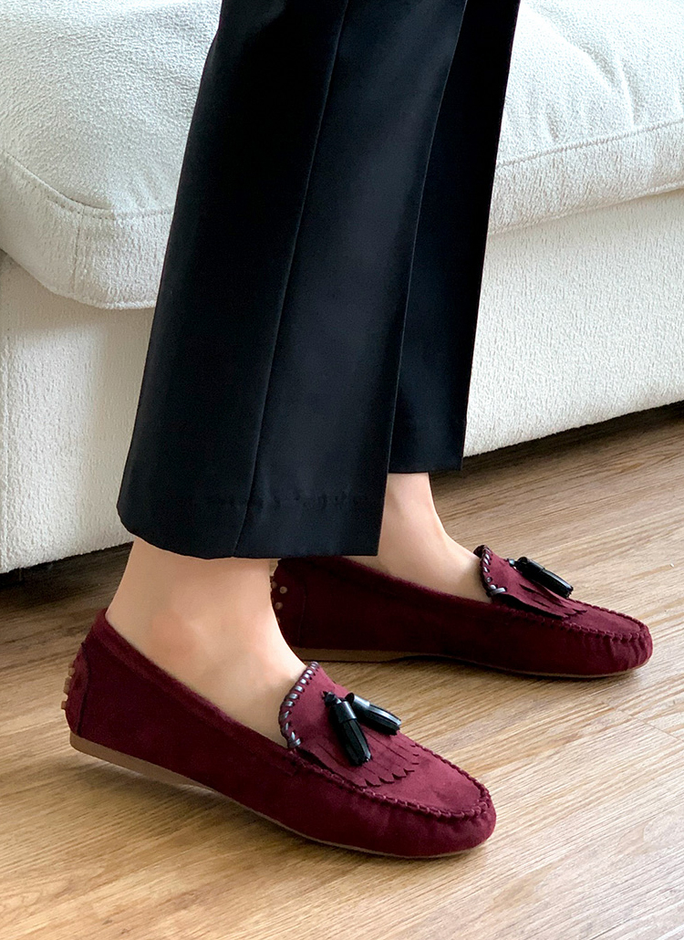 スエード調配色タッセルローファー | レディースファッション通販 - DHOLIC