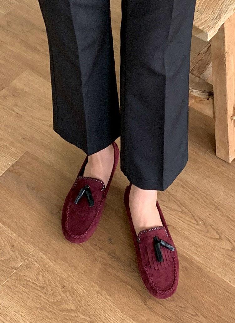 スエード調配色タッセルローファー | レディースファッション通販 - DHOLIC