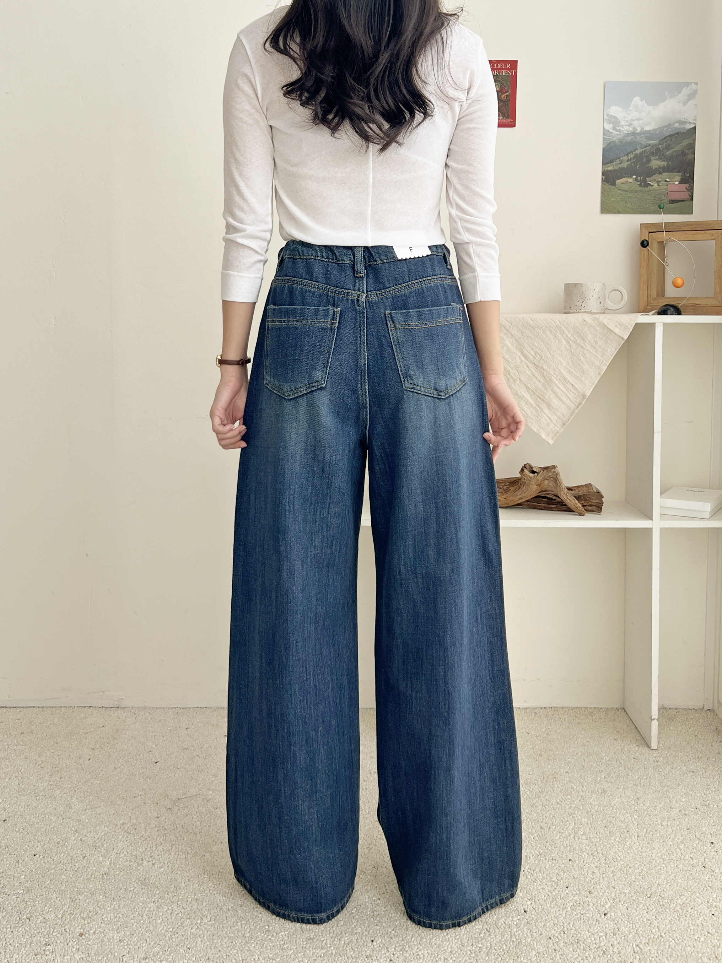 ホワイトドローコードワイドデニムパンツ | 詳細画像7