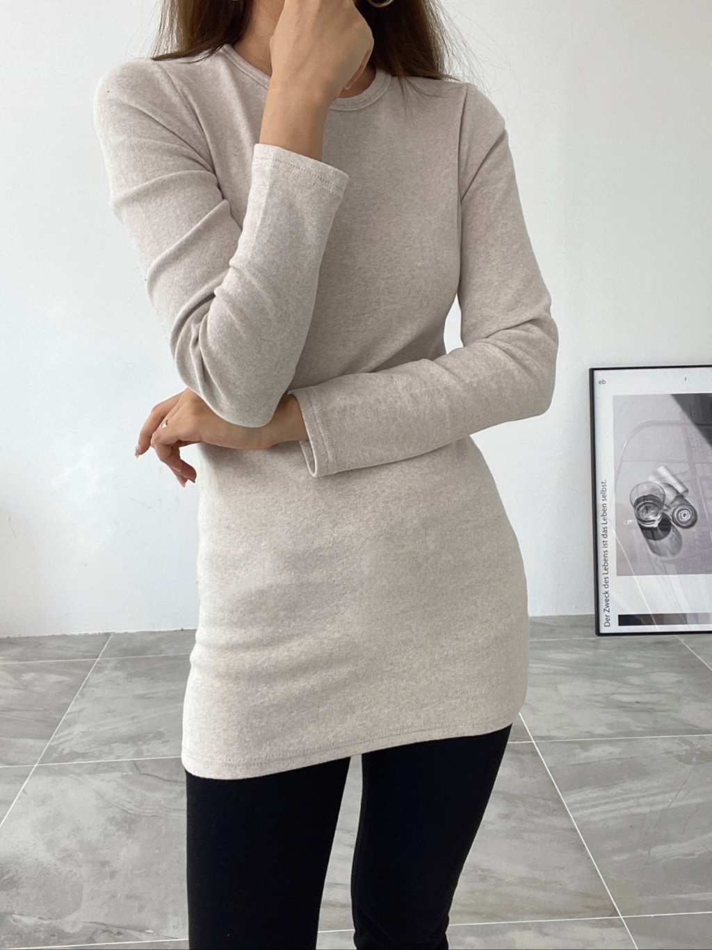 ピーチ起毛スリムロングTシャツ | 詳細画像4