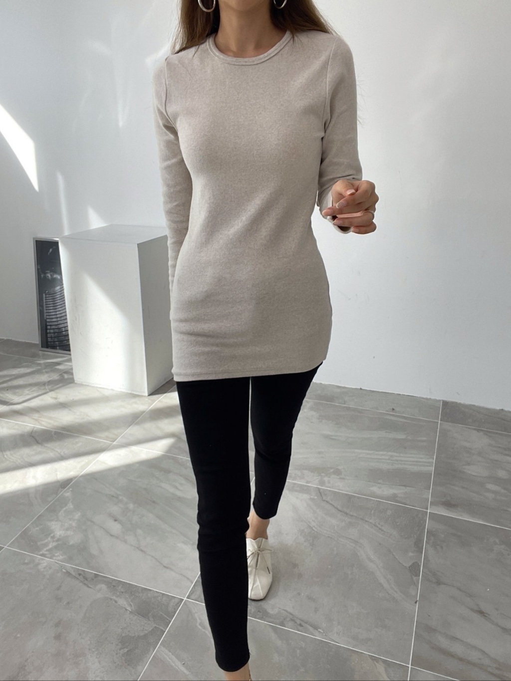 ピーチ起毛スリムロングTシャツ | 詳細画像9