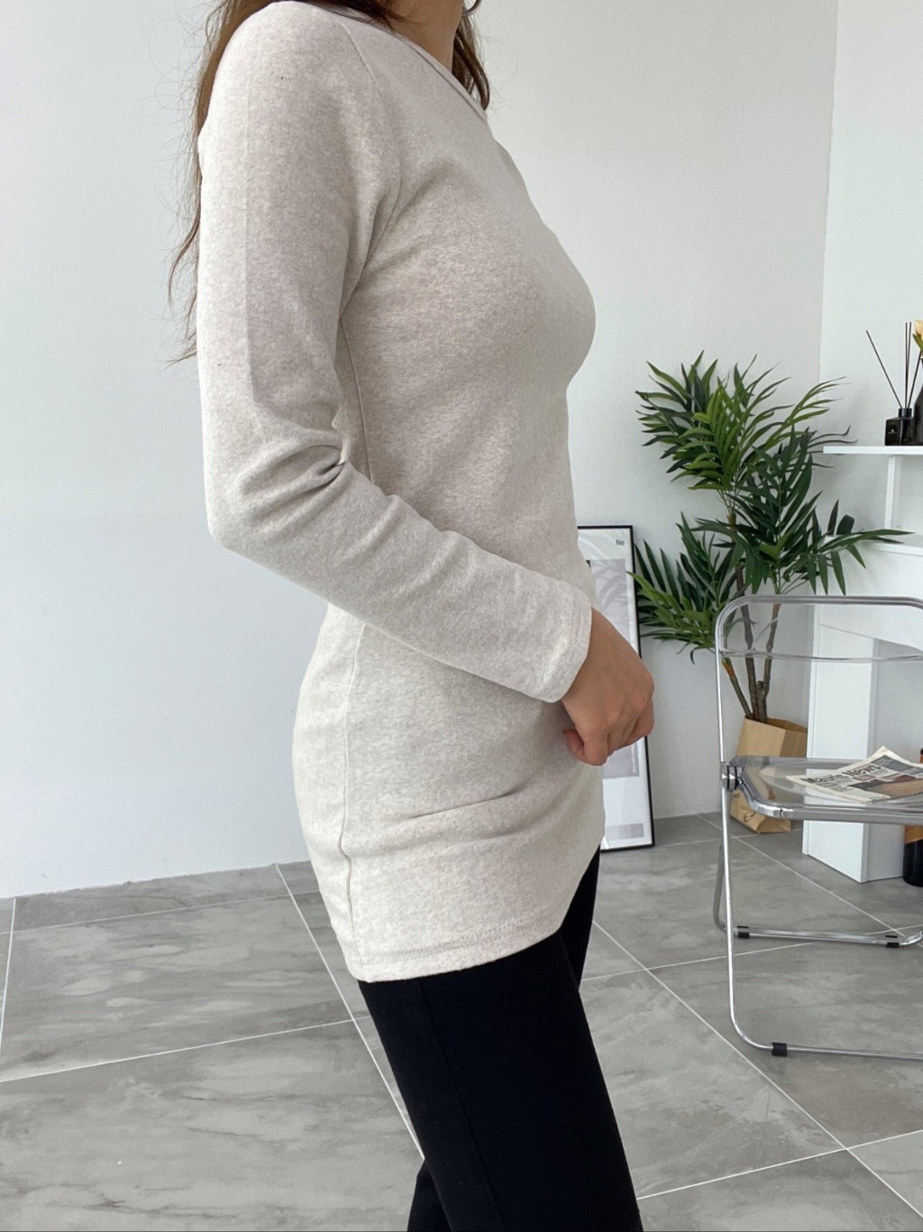 ピーチ起毛スリムロングTシャツ | 詳細画像10