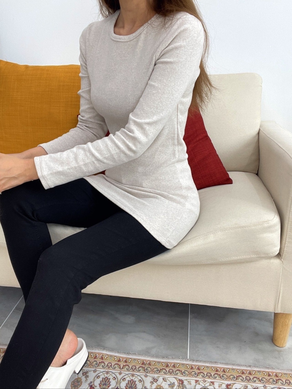 ピーチ起毛スリムロングTシャツ | 詳細画像14