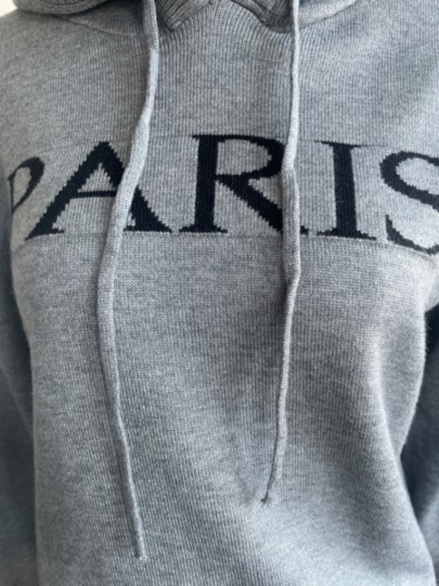 PARISドロストフードニット&HラインミニスカートSET | 詳細画像12