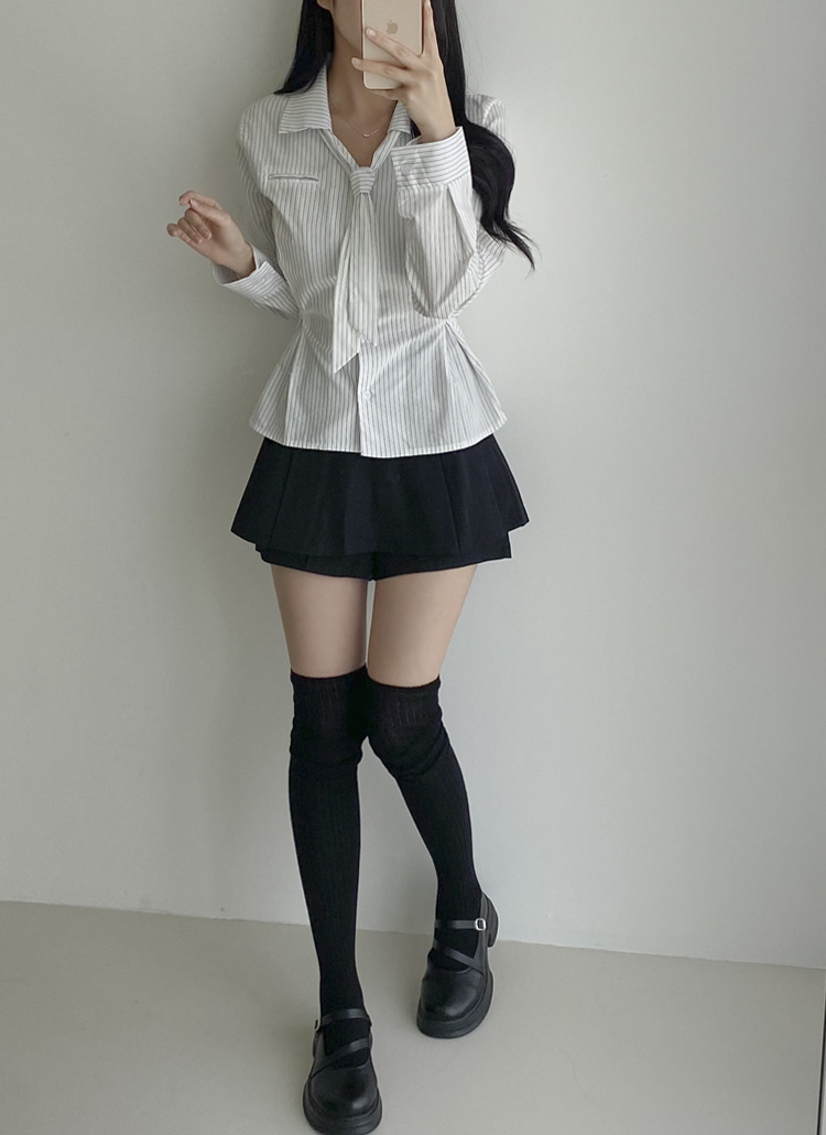ストラップ付フレアプリーツスカートパンツ | レディース