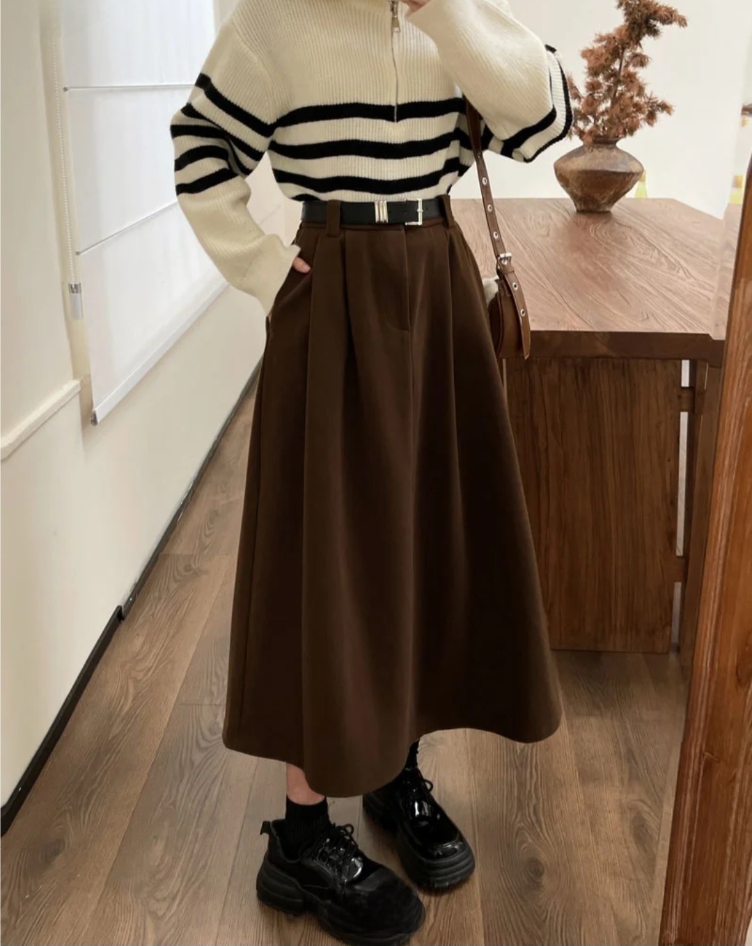 ベルト付サイドポケットタックフレアスカート | 詳細画像3