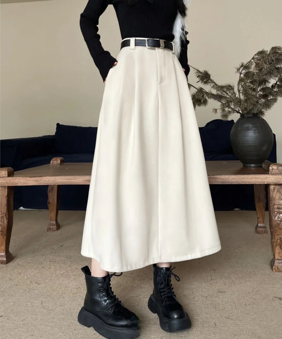 ベルト付サイドポケットタックフレアスカート | 詳細画像6