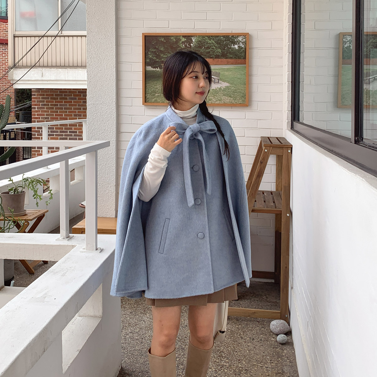 ウール混リボンケープハーフコート | 詳細画像7