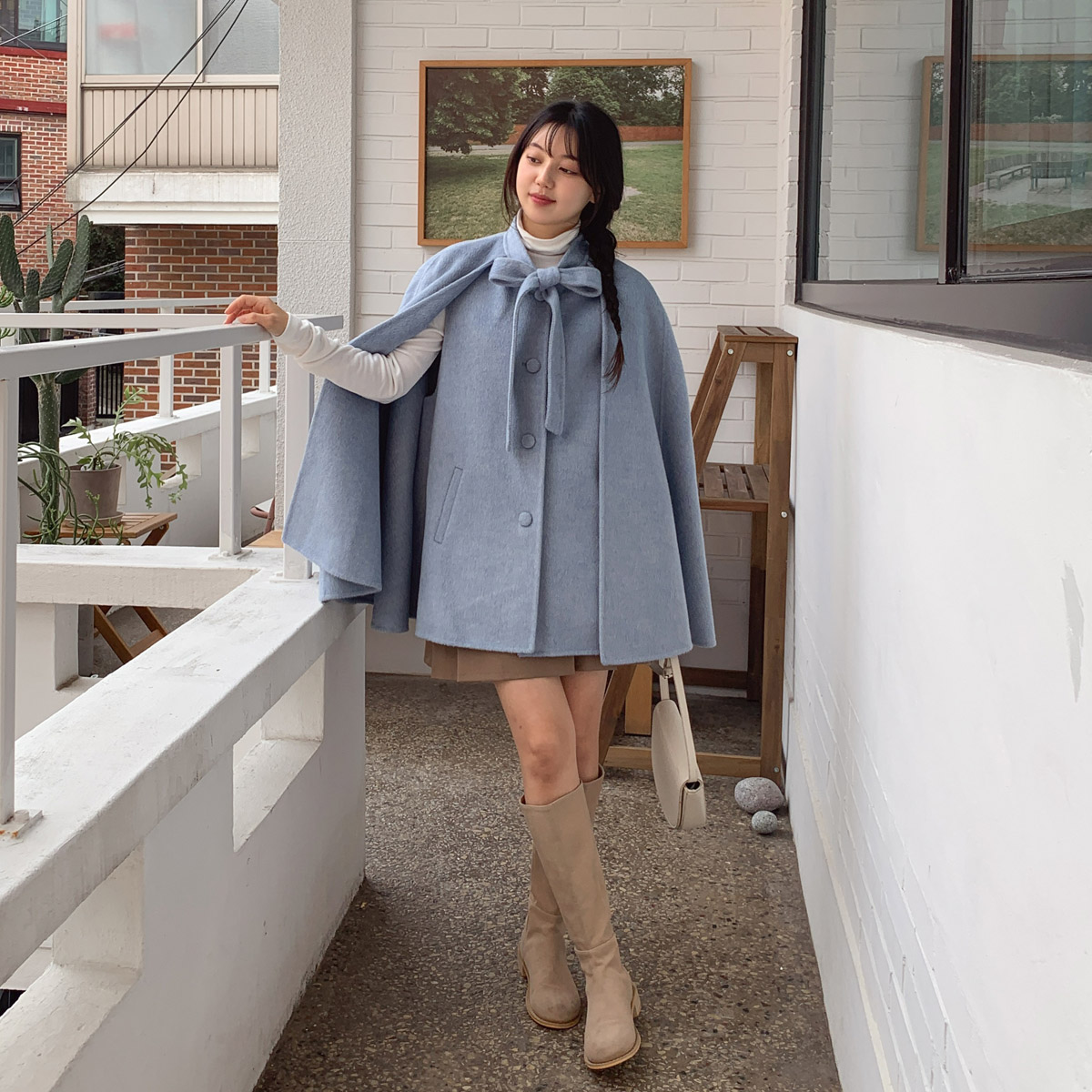 ウール混リボンケープハーフコート | 詳細画像6