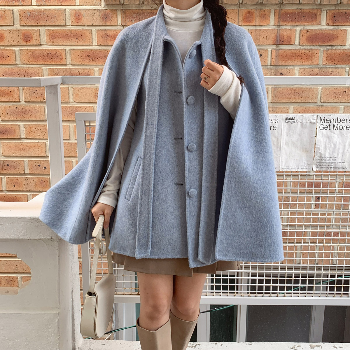 ウール混リボンケープハーフコート | 詳細画像4