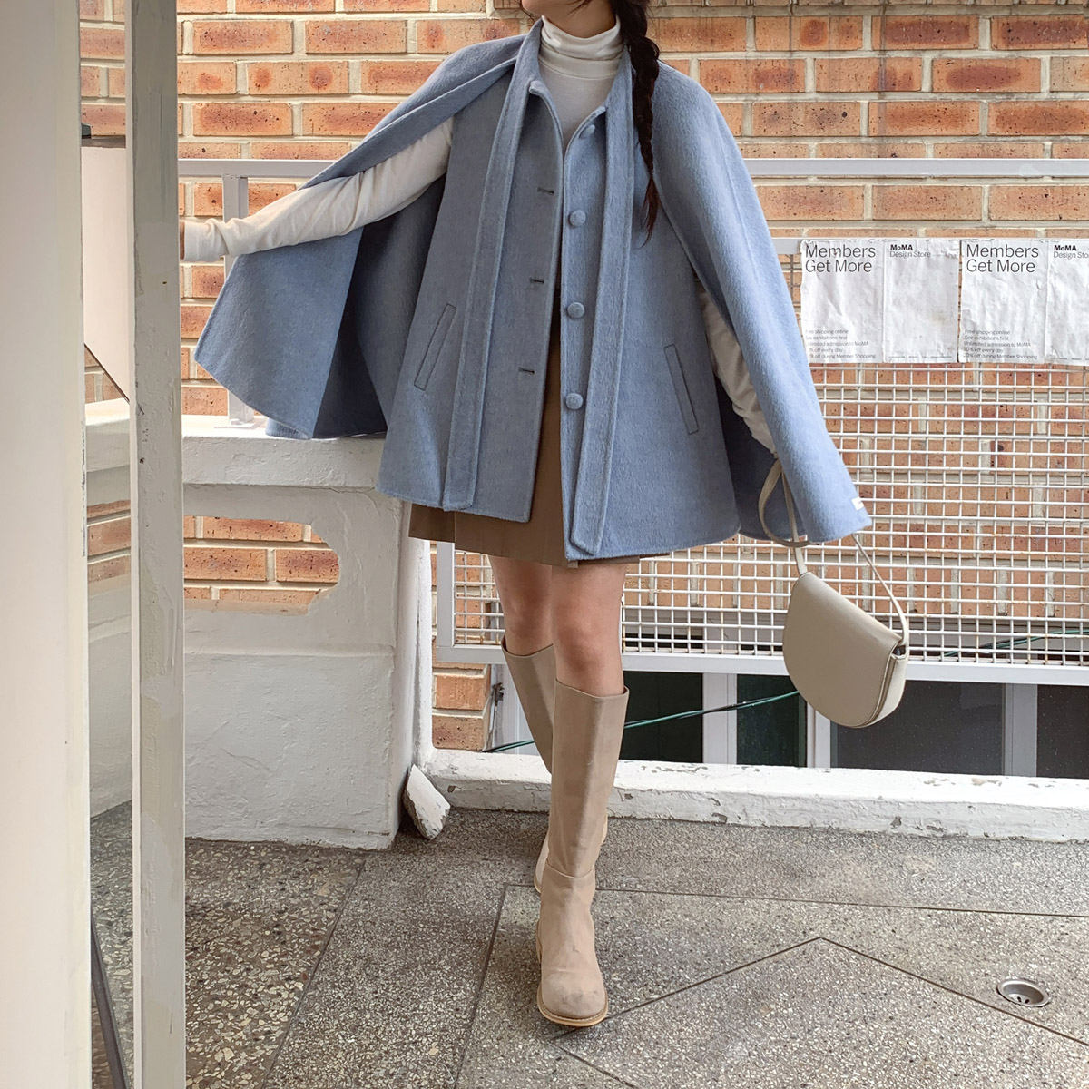 ウール混リボンケープハーフコート | 詳細画像5