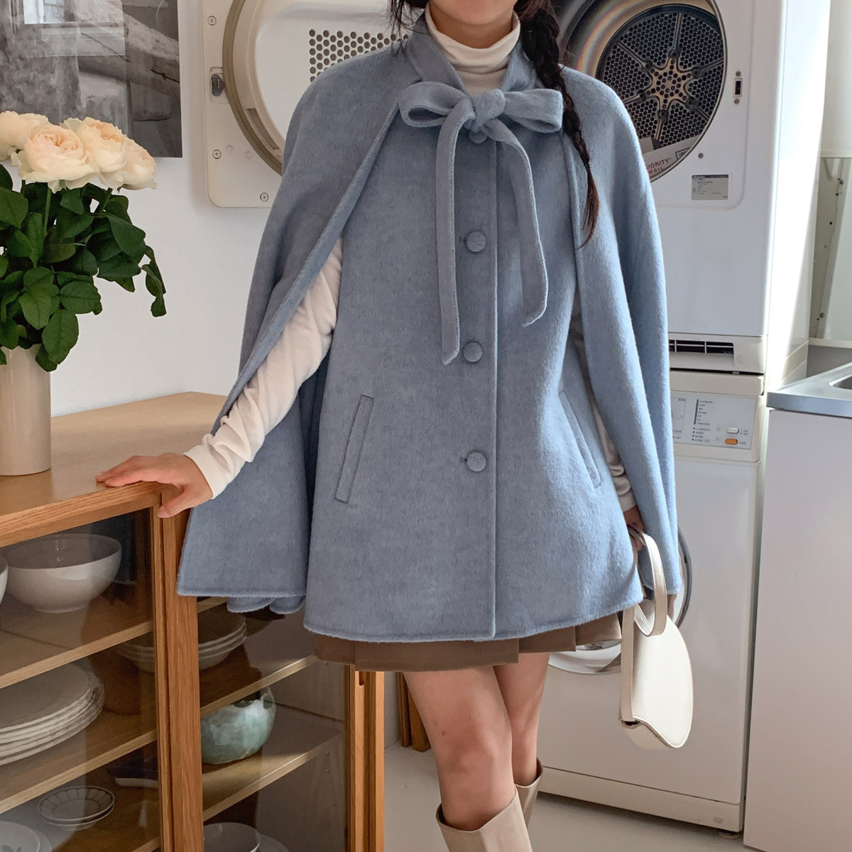 ウール混リボンケープハーフコート | 詳細画像2