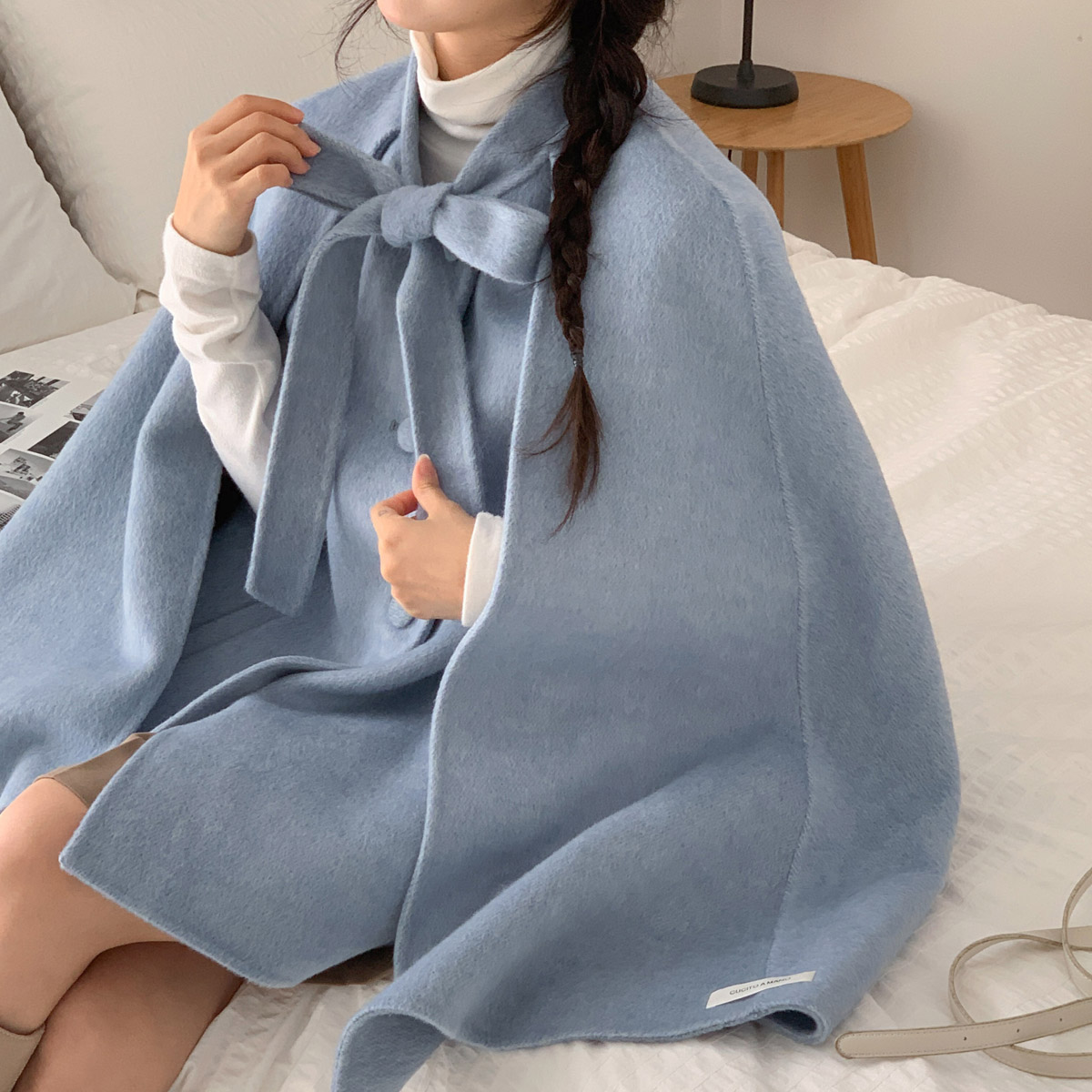 ウール混リボンケープハーフコート | 詳細画像9