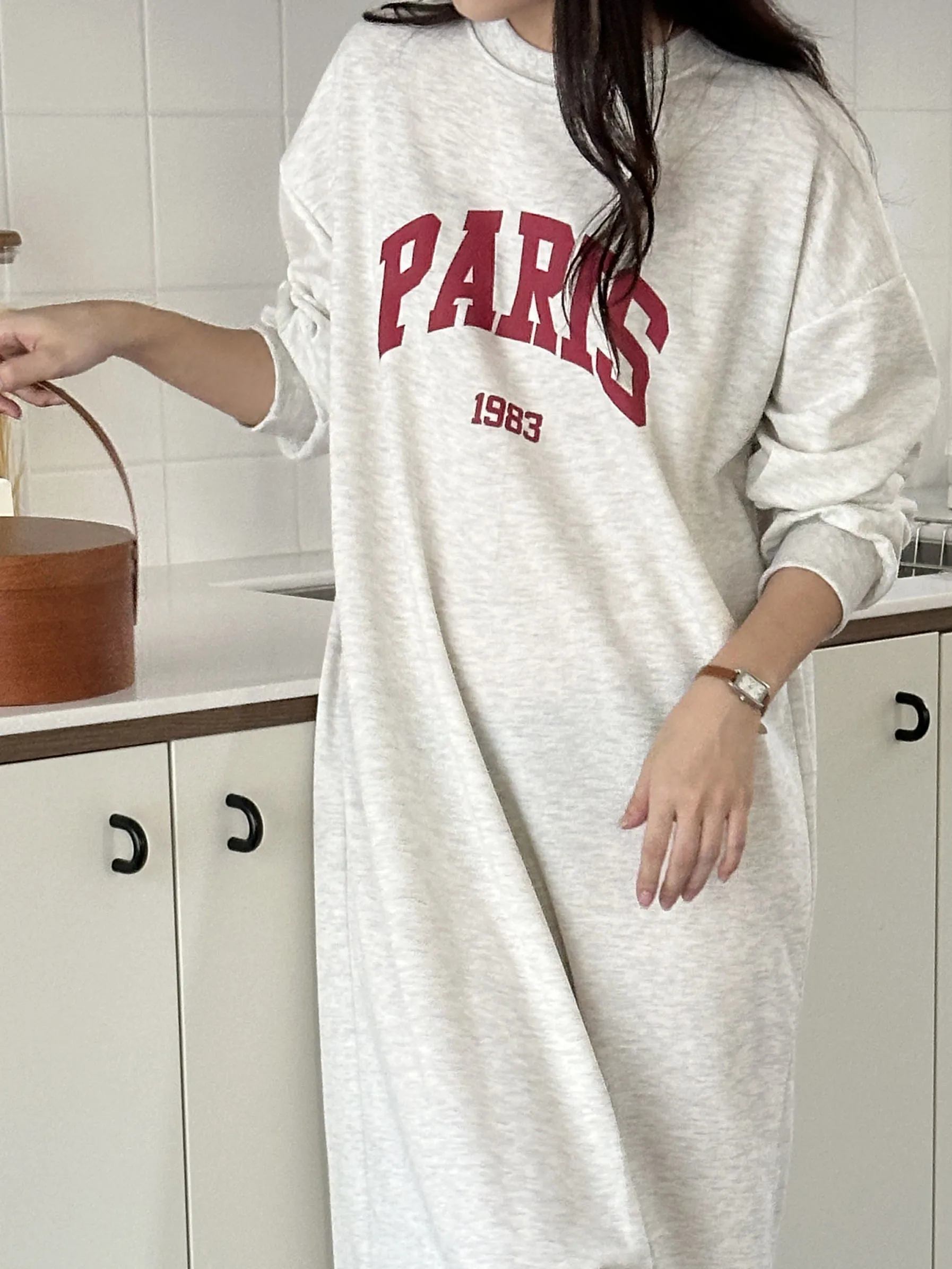 PARISロゴスリットスウェットワンピース | 詳細画像1