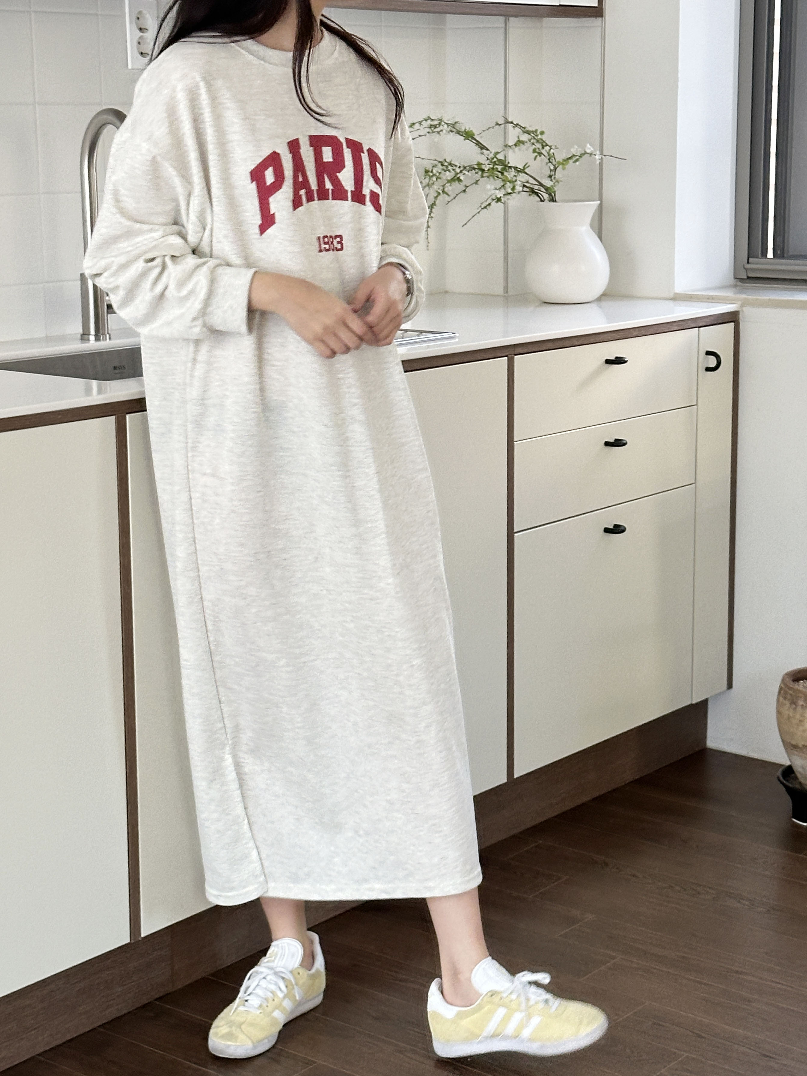 PARISロゴスリットスウェットワンピース | 詳細画像4