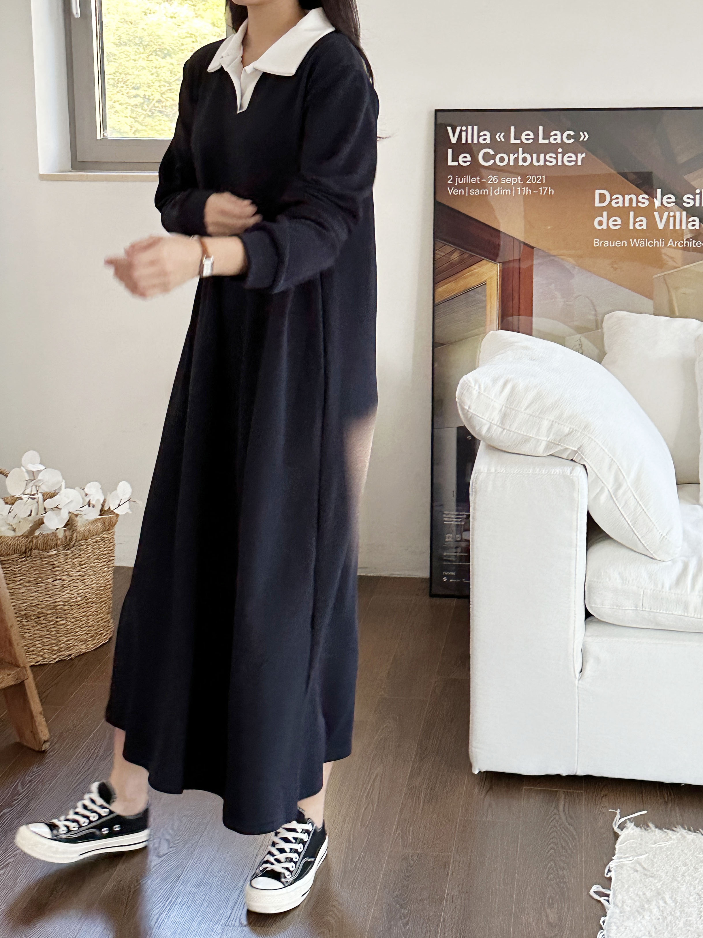 配色スキッパールーズワンピース | 詳細画像2