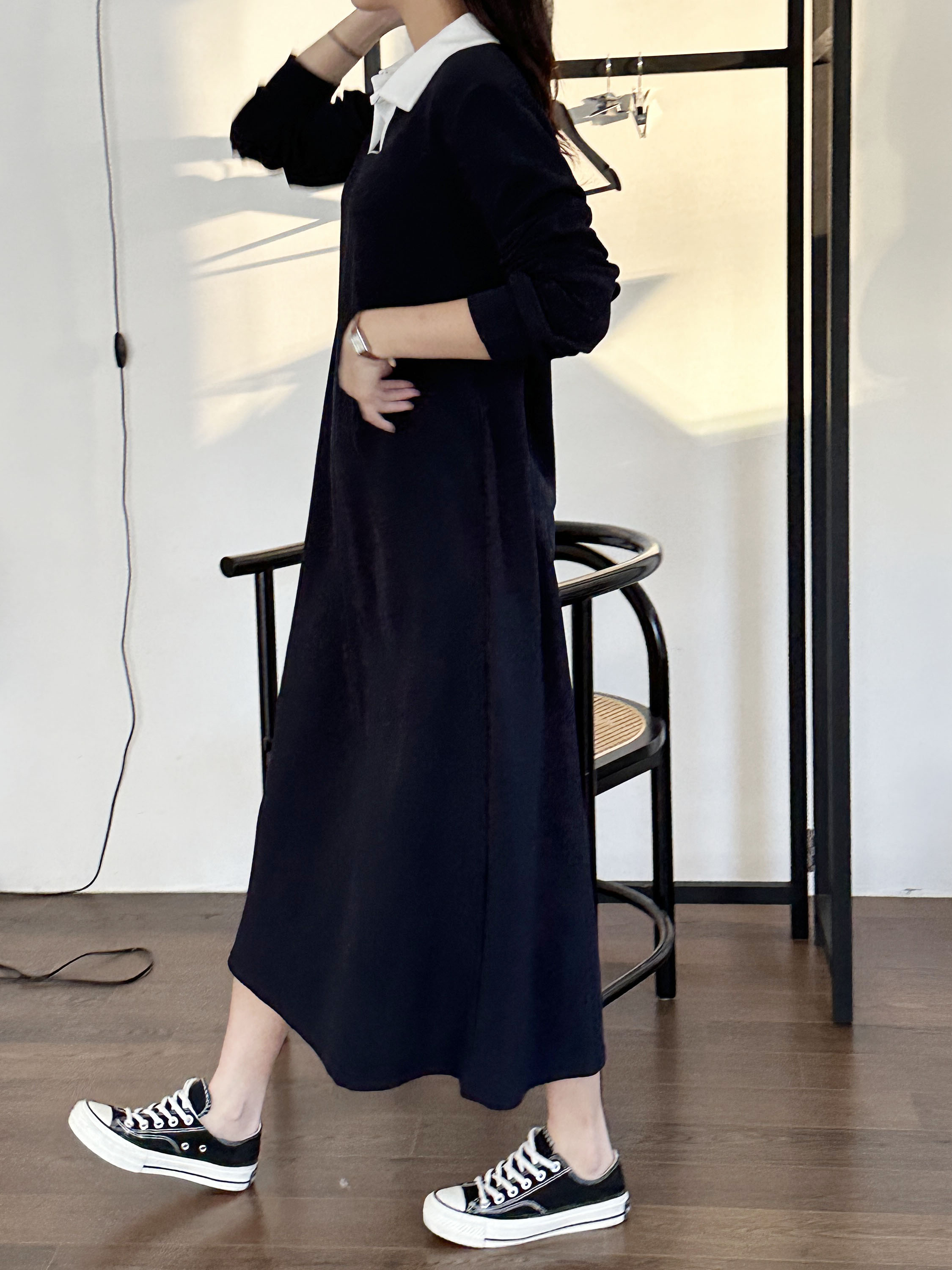 配色スキッパールーズワンピース | 詳細画像4