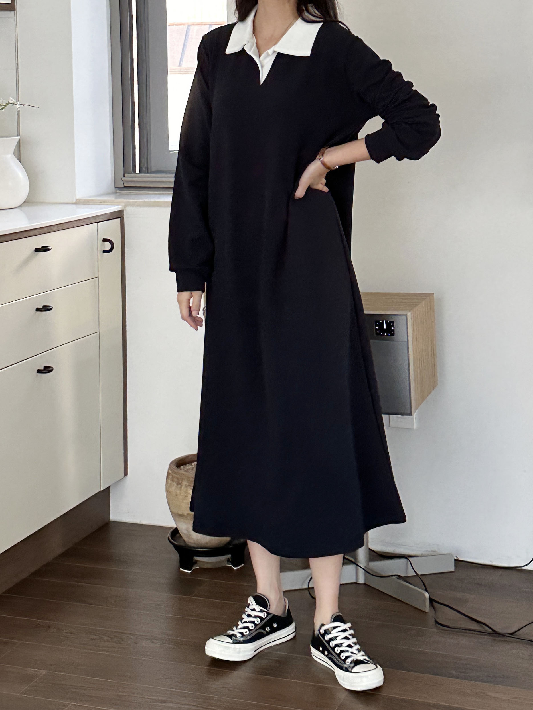 配色スキッパールーズワンピース | 詳細画像6