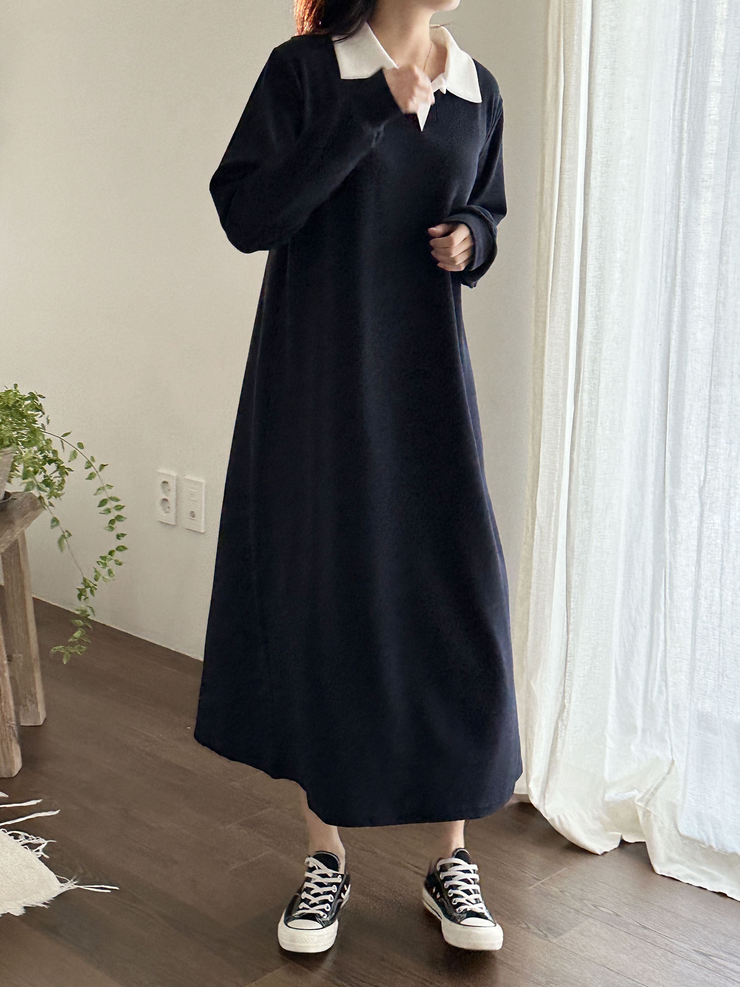 配色スキッパールーズワンピース | 詳細画像9