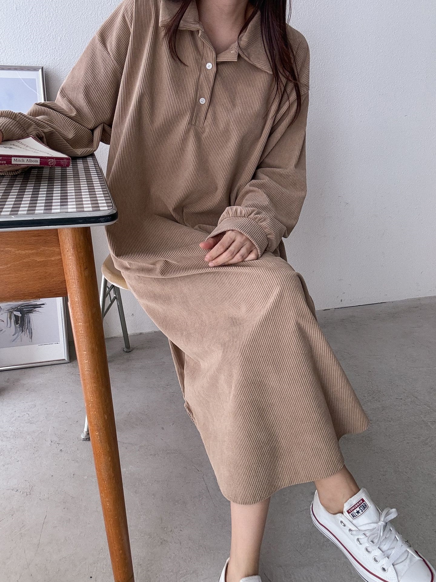 コーデュロイハーフボタンシャツワンピース | 詳細画像8