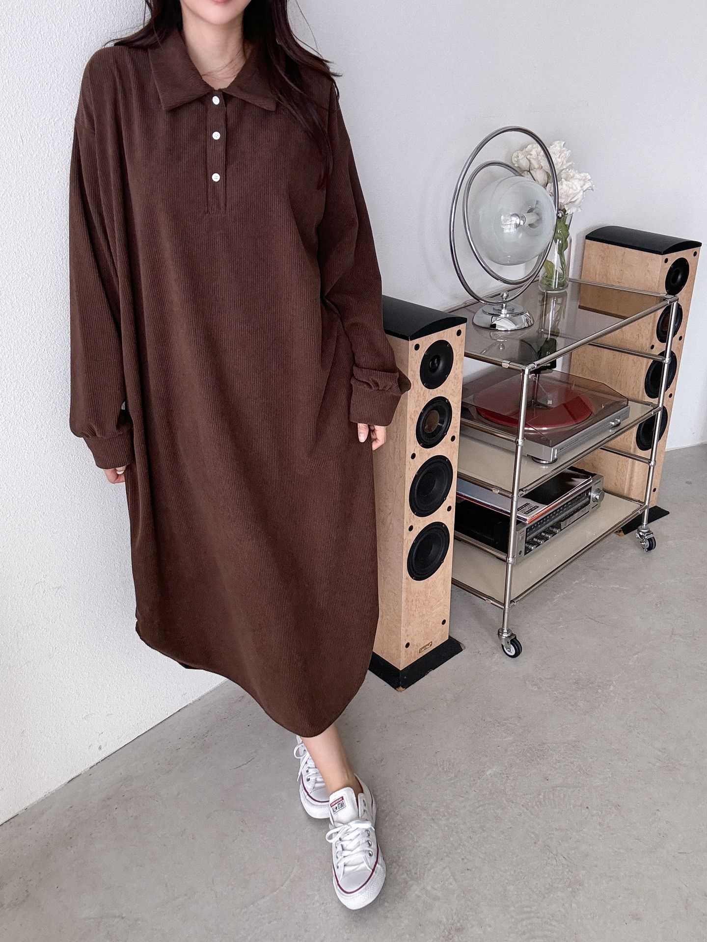 コーデュロイハーフボタンシャツワンピース | 詳細画像12