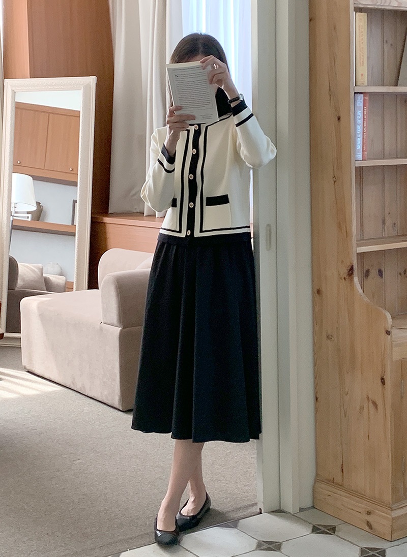 JUSGLITTY 配色カーデドッキングワンピース 【公式通販】