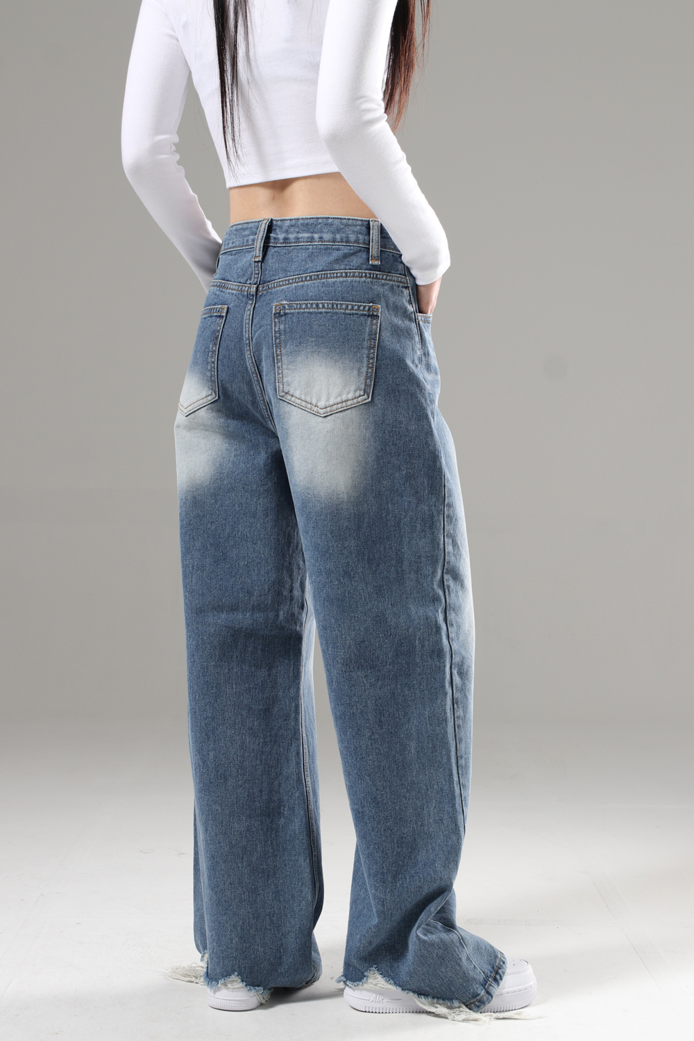 バックダメージカットワイドデニムパンツ | 詳細画像7