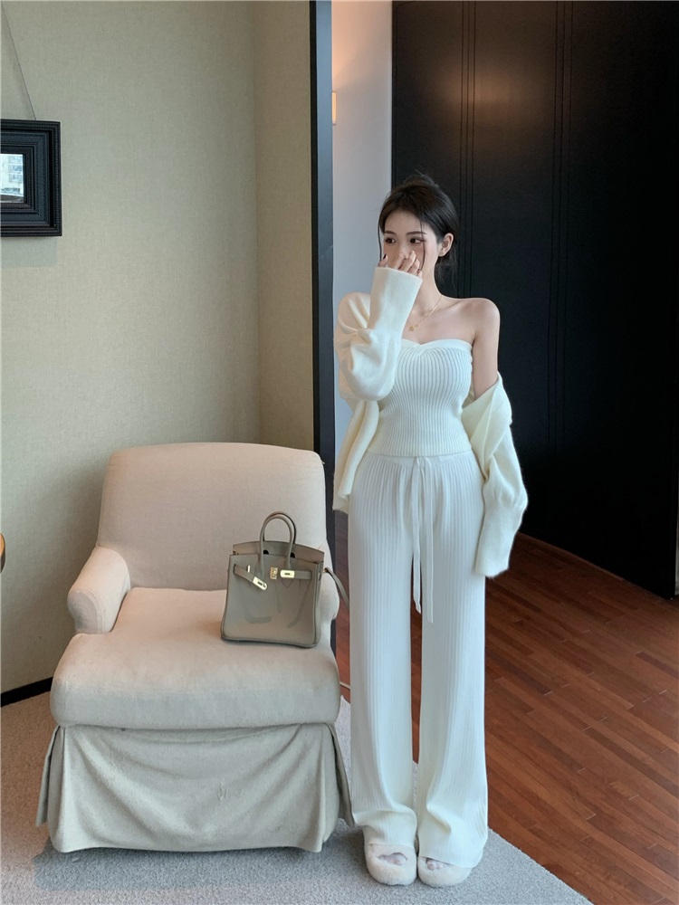 ニットチューブトップ&カーディガン&ドロストパンツ3SET | 詳細画像6