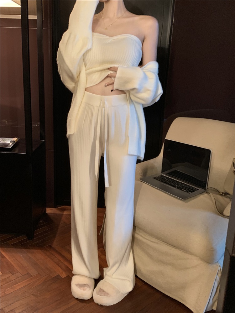 ニットチューブトップ&カーディガン&ドロストパンツ3SET | 詳細画像9