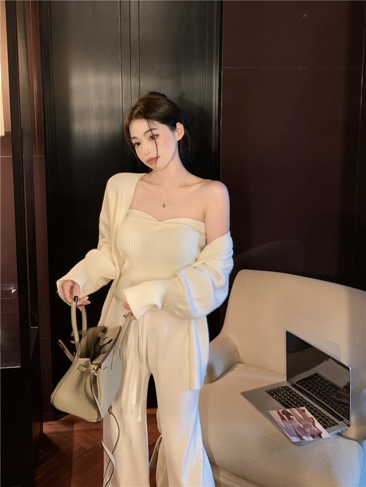 ニットチューブトップ&カーディガン&ドロストパンツ3SET | 詳細画像11