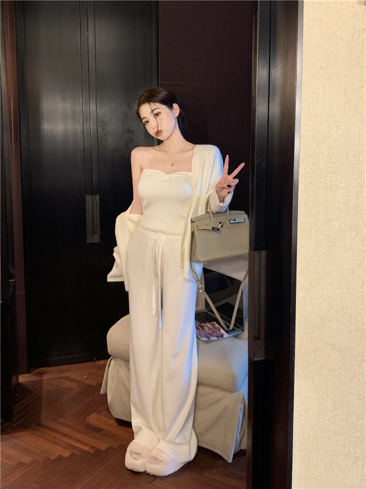 ニットチューブトップ&カーディガン&ドロストパンツ3SET | 詳細画像12