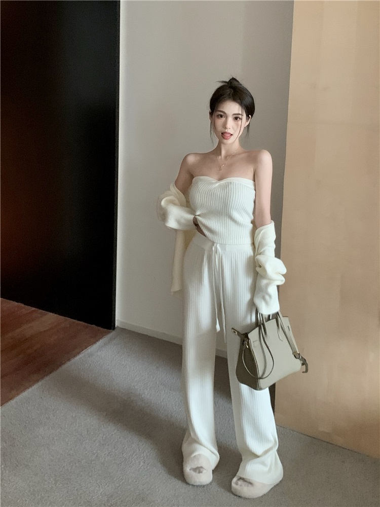 ニットチューブトップ&カーディガン&ドロストパンツ3SET | 詳細画像13