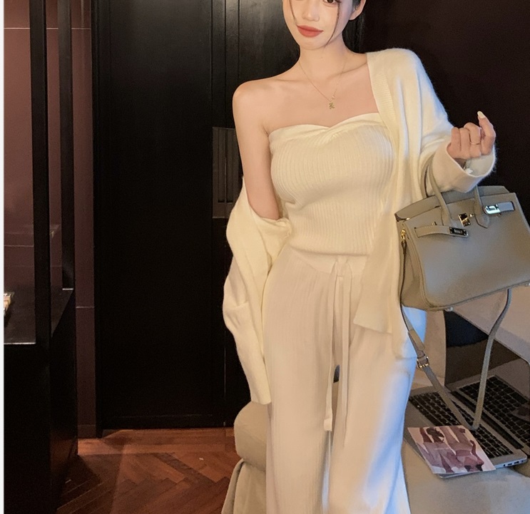 ニットチューブトップ&カーディガン&ドロストパンツ3SET | 詳細画像18