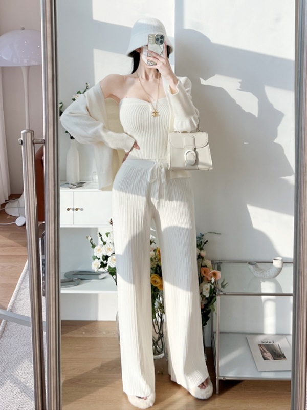 ニットチューブトップ&カーディガン&ドロストパンツ3SET | 詳細画像2