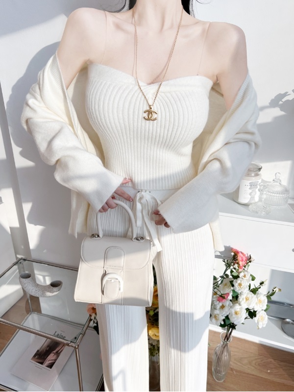 ニットチューブトップ&カーディガン&ドロストパンツ3SET | 詳細画像3