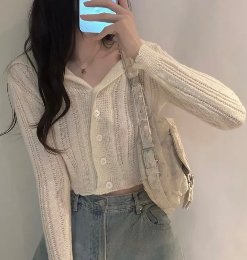 セーラーカラーシアークロップドカーディガン | 詳細画像2