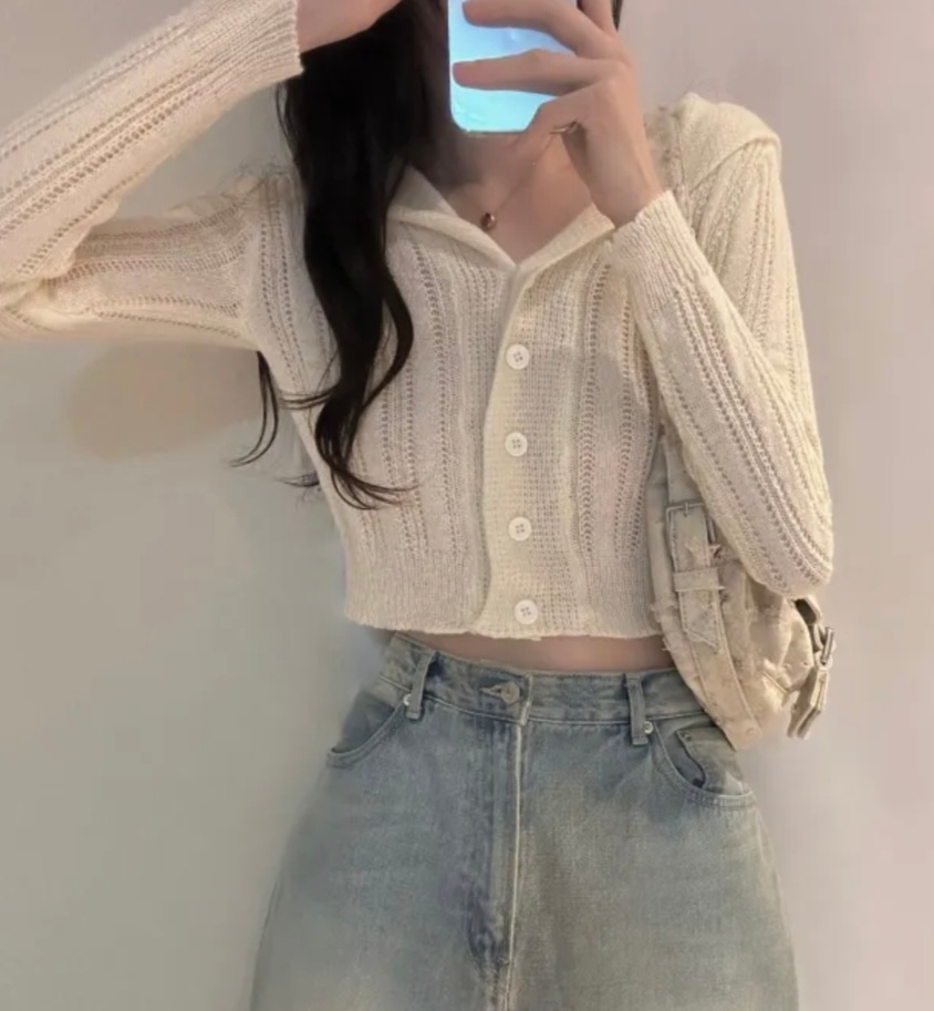 セーラーカラーシアークロップドカーディガン | 詳細画像8